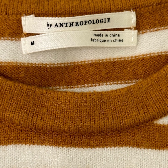 Anthropologie | Jillian flutter sleeve stripped sweater Top size medium - Picture 8 of 13